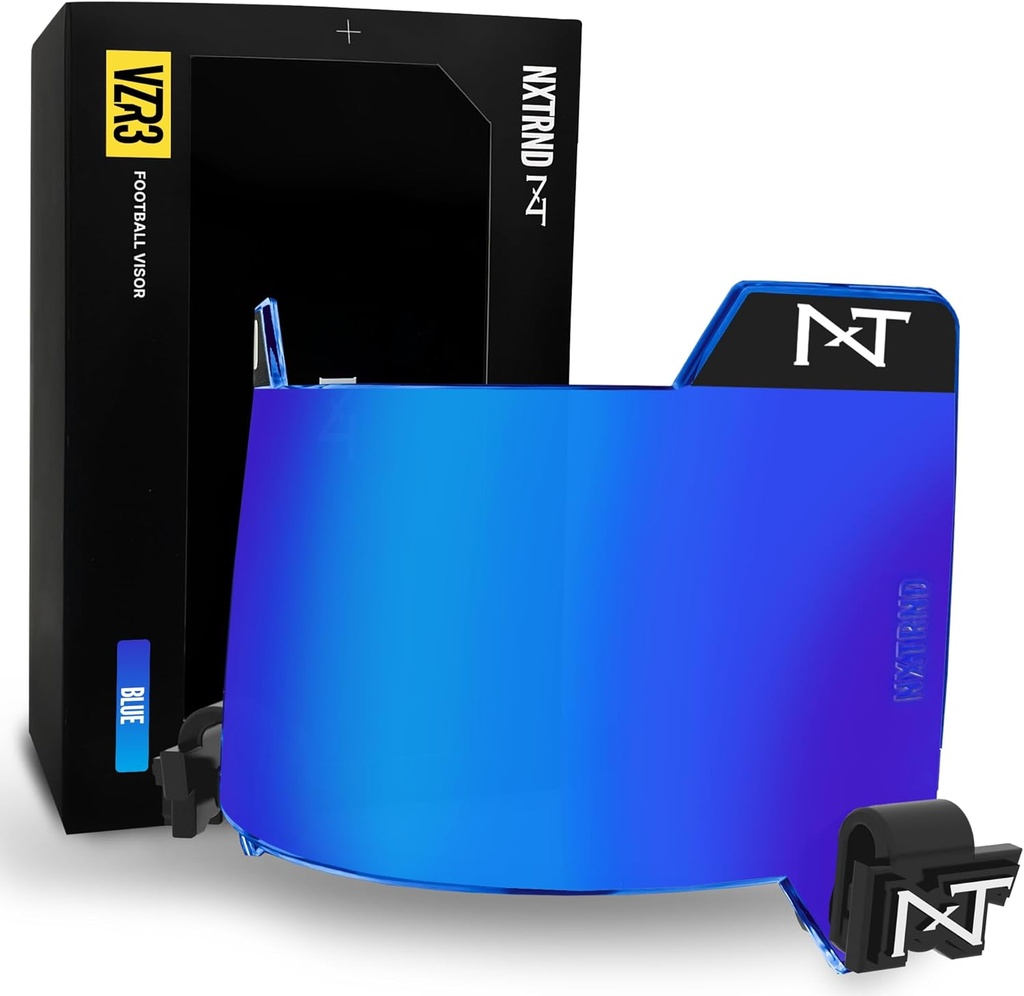 Nxtrnd VZR3 Voetbal Visor, gebogen lens technologie, past volwassen en jeugd voetbal Helmen