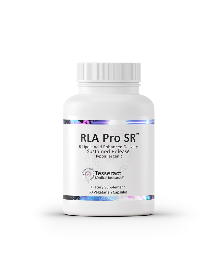 Tesseract RLA Pro SR, Lipoïnezuursupplement, 60 capsules, Sustained-Release R-lipoïnezuur, Boosts Mitochondriale en Cellulaire Energie, Aminozuur Metabolisme Ondersteuning, Hypoallergeen