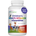 Kinderen Kauwbare Multi-Vitaminen - het bevorderen van de algemene ontwikkeling van kinderen - USA-Made, kan helpen om Immune, Bone, Brain en algemene welzijn- Vegan en Glutenvrij - 500 Cherry tabletten te ondersteunen