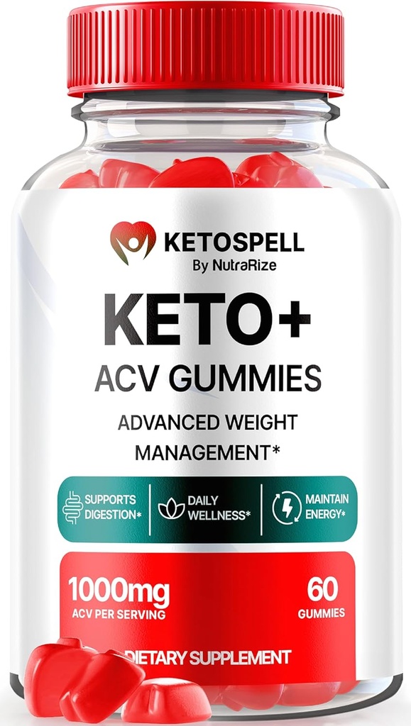 Keto Spell ACV Gummies, KetoSpell Keto ACV Geavanceerde gewichtsverlies formule, Alle Natuurlijke Apple Cider Vinegar 1000MG, KetoSpell Keto + ACV Supplement, Gomitas Reviews (60 Gummies)