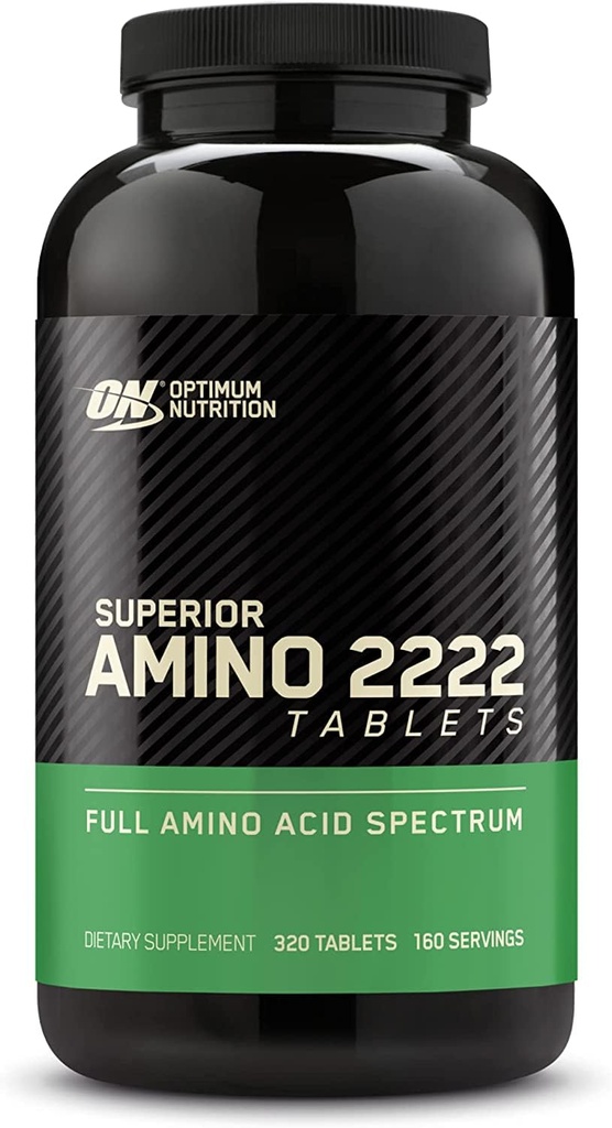 Optimale voeding Superior Amino 2222 Tabletten, Complete essentiële aminozuren, EAA's, 320 Tellen