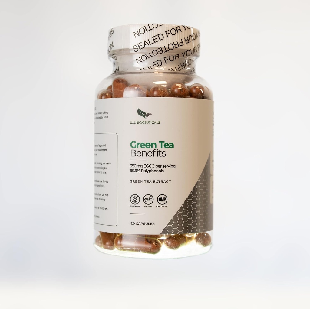Groene thee voordelen - Meer dan 350 mg EGCG per fles - 99,9% Polyfenolen - Ondersteunt gezondheid - 120 capsules per fles