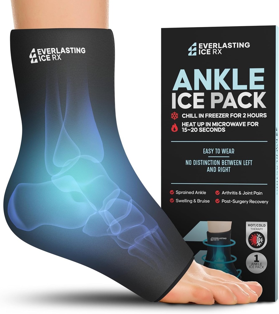 Enkel Ice Pack Wrap voor Zwelling, Herbruikbare Foot Ice Pack Wrap - Koude compressietherapie voor pijnbestrijding, Plantar Fasciitis, Verzwollen Enkels, Achilles Tendonitis Relief
