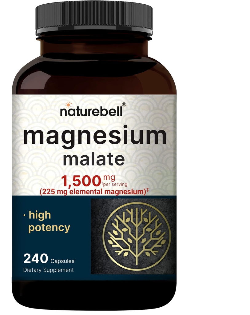 NatureBell Magnesium Malate 1.500mg, 240 Capsules 