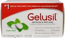 Gelusil Antacidum & Anti Gas Tablets for Heartburn Relief, Acid Reflux, Bloating and Gas, Cool Mint - 100ct Blisterverpakking