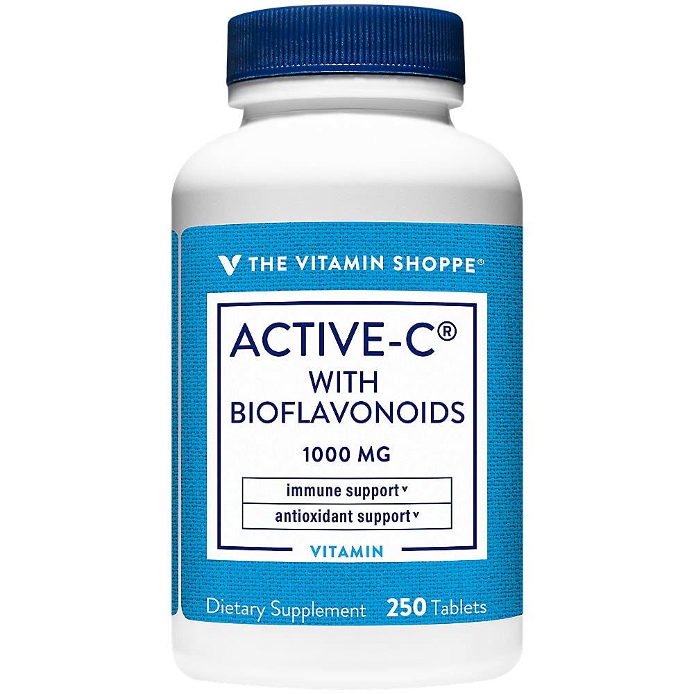 De vitamine Shoppe Active-C met Bioflavonoïden 1000 MG - Antioxidant voor cardiovasculaire en immuungezondheid en bescherming tegen vrije radicalen (250 tabletten)