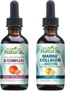 Waarom niet natuurlijke vitamine B Complex Liquid Drops en Marine Liquid Collageen voor haar, huid en nagels