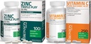 Bronson Vitamine C 1000 mg Premium Non-GMO Ascorbinezuur + Bronson Zink Triple Speel 30 mg Triple Dekking Immune Ondersteuning Zink Supplement