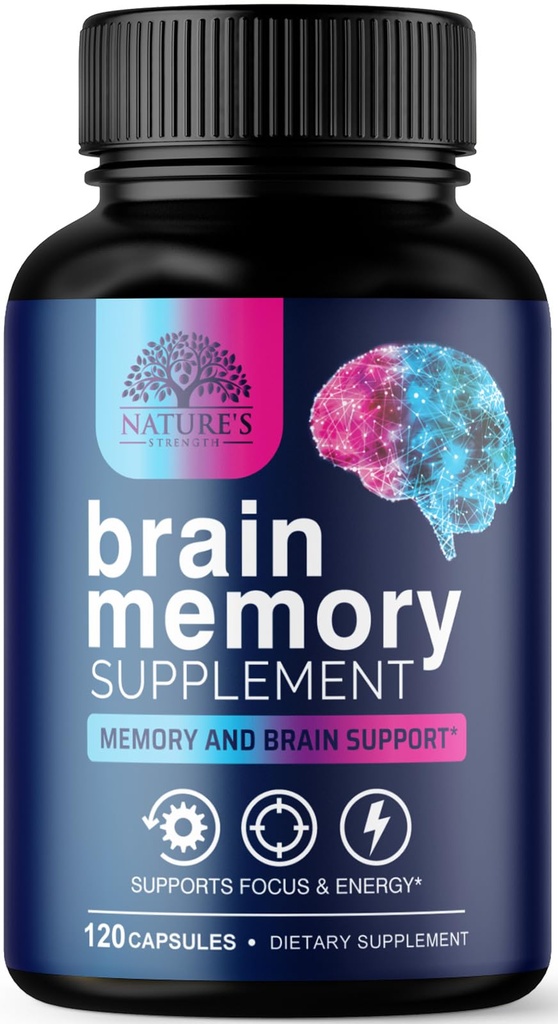 Hersengeheugensupplement Pillen - 3X Strength Nootropics for Concentration, Clarity & Focus Support - Hersengezondheid Cognitieve vitamines met Bacopa, Fosfatidylserine & DMAE, Brain Booster - 120 capsules