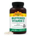 Country Life Buffered Vitamine C 1000mg met Bioflavonoïden, Calcium, Magnesium, Kalium - Immune Support, Vegan Capsules, Glutenvrij, Voorzichtig op Maag - 250 tabletten