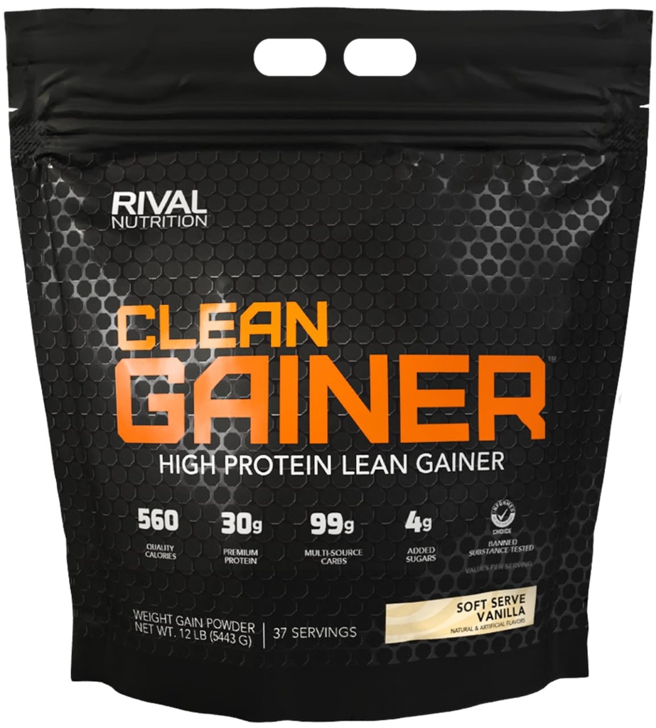 RIVAL NUTRITION Clean Gainer - Zachte Serve Vanille 12lb