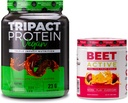 Nutrologie TRIPACT Vegan Proteïnepoeder, voor Vegan Proteïne Shakes, Chocolade Pindakaas (20 porties) & Beet Actief, Passie Fruit Smaak (30 porties)