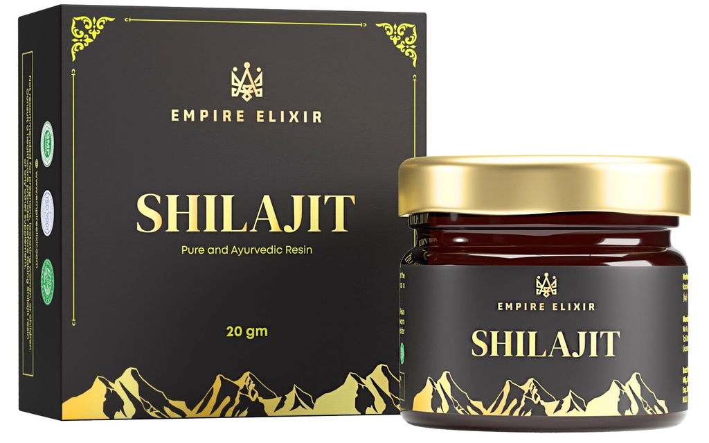 Shilajit Resin Pure Himalaya 20g Jar - door Empire Elixir High Potency Gold Grade voor mannen en vrouwen 