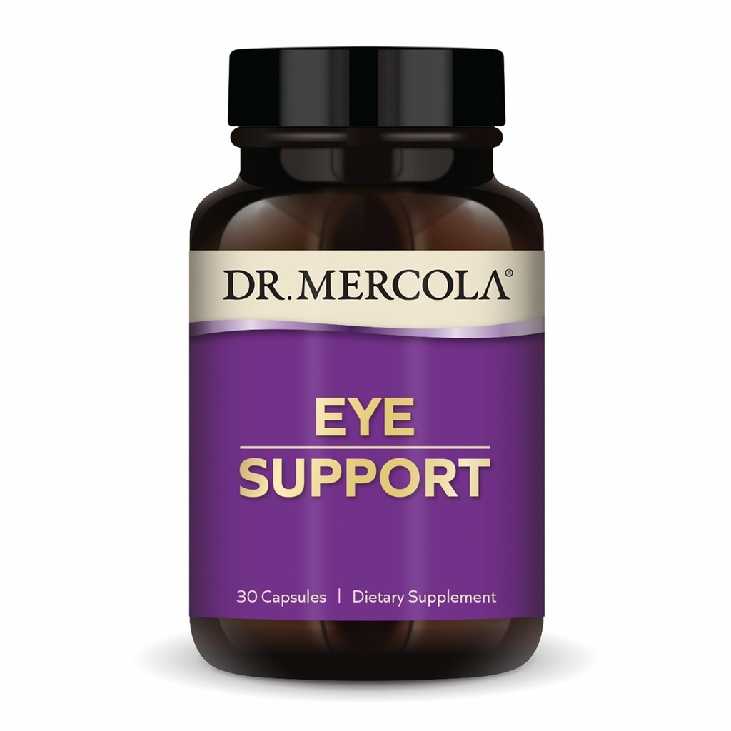 Dr. Mercola Eye Support - Ondersteunt de gezondheid van ogen en ogen - met luteïne, zeaxanthine, biologisch astaxanthine en zwarte currant - non-GMO, glutenvrij en sojavrij - 30 capsules (30 porties)