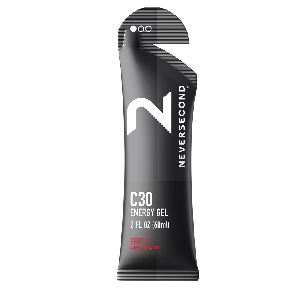 Neversecond C30 Energy Gel, Performance Nutrition & Hydration, Never2 Energy Gel voor Ultra Triathlons, Cycling & Marathons (Berry Flavor, 12-Count Pack)