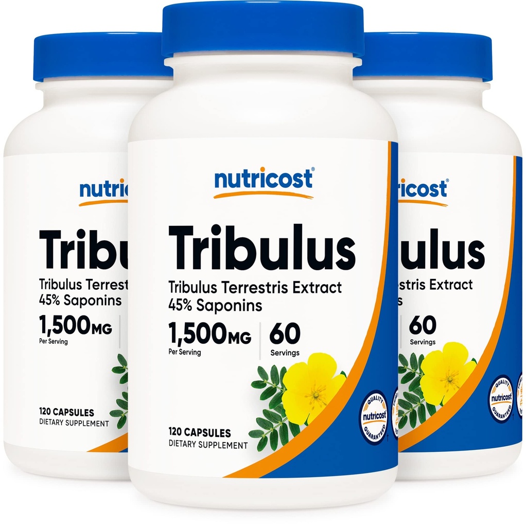Nutricost Tribulus Terrestris Extract 750 mg, 120 capsules (3 flessen)