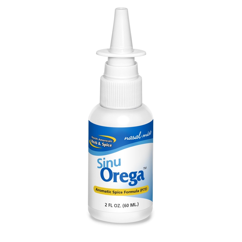 NOORD-AMERICAN HERB & SPICE SinuOrega - 2 fl. oz. - all-natural neusspray - Oreganoolie en salie ter ondersteuning van gezonde Sinusrespons - non-GMO, alcoholvrij, geen chemische of synthetische additieven