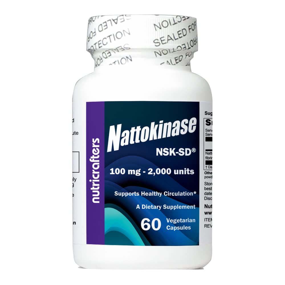 Nattokinase NSK-SD 2000 Eenheden 60 Capsules - De Cardiovasculaire Superfood van Japan - Made in The USA met Japanse NSK-SD Nattokinase. De oorspronkelijke en meest onderzochte Nattokinase.