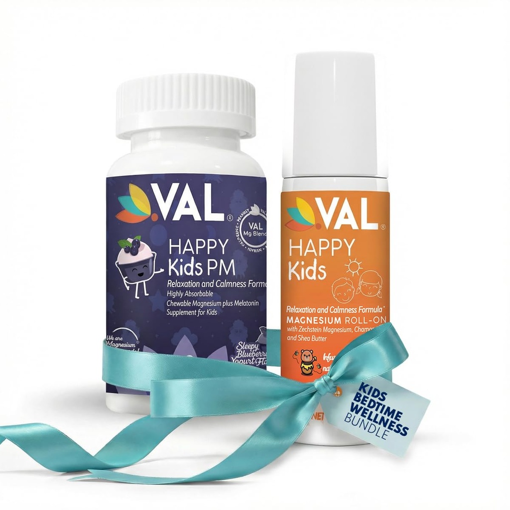 VAL Kids Bedtijd Wellness Bundle: Melatonine Kauwen & Magnesium Roll-on