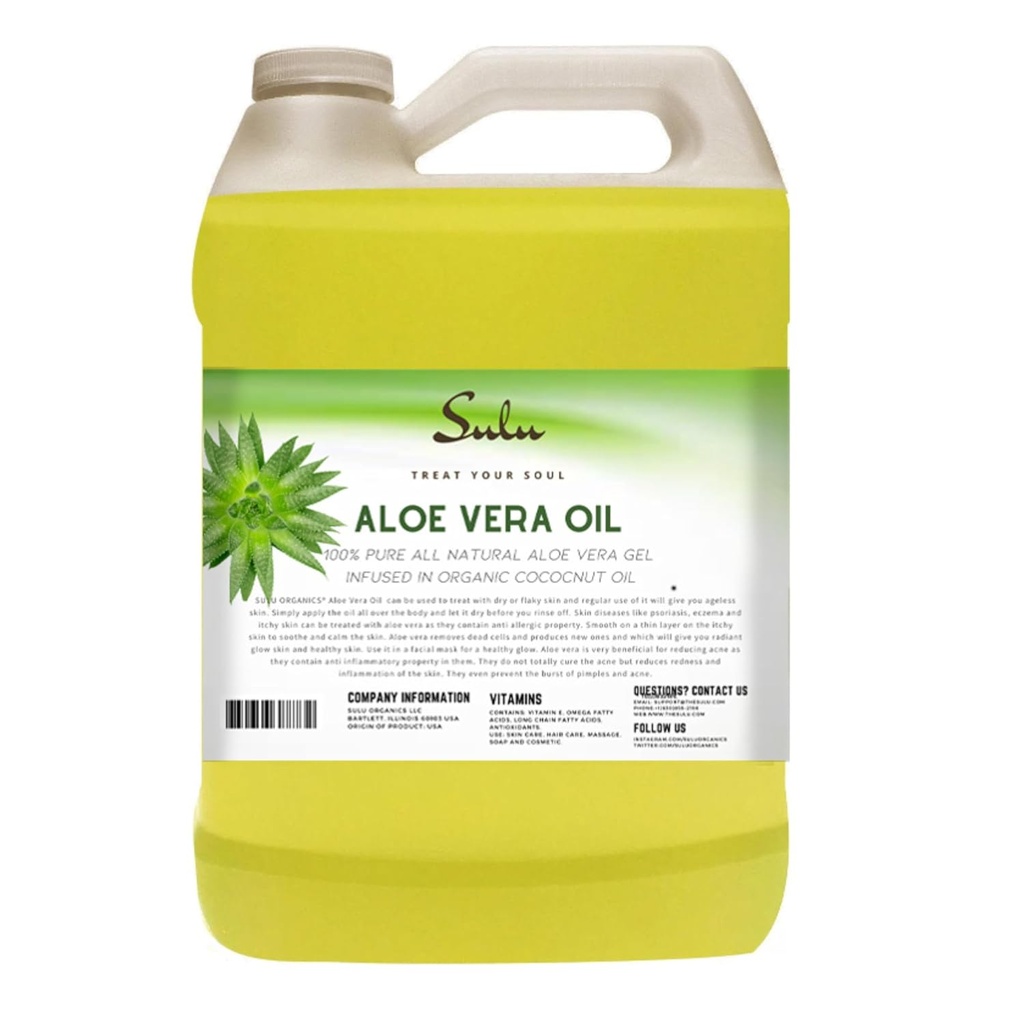 SULU ORGANISCS Pure Cold Pressed Unraffinaderijaloë Vera Oil (64 oz)