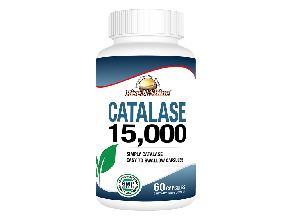 Rise-N-Shine Catalase Supplement 15.000 - krachtige antioxidant Enzyme voor haar gezondheid, sterke haar ondersteuning en meer - 60 Tellen (60-Dag aanbod)