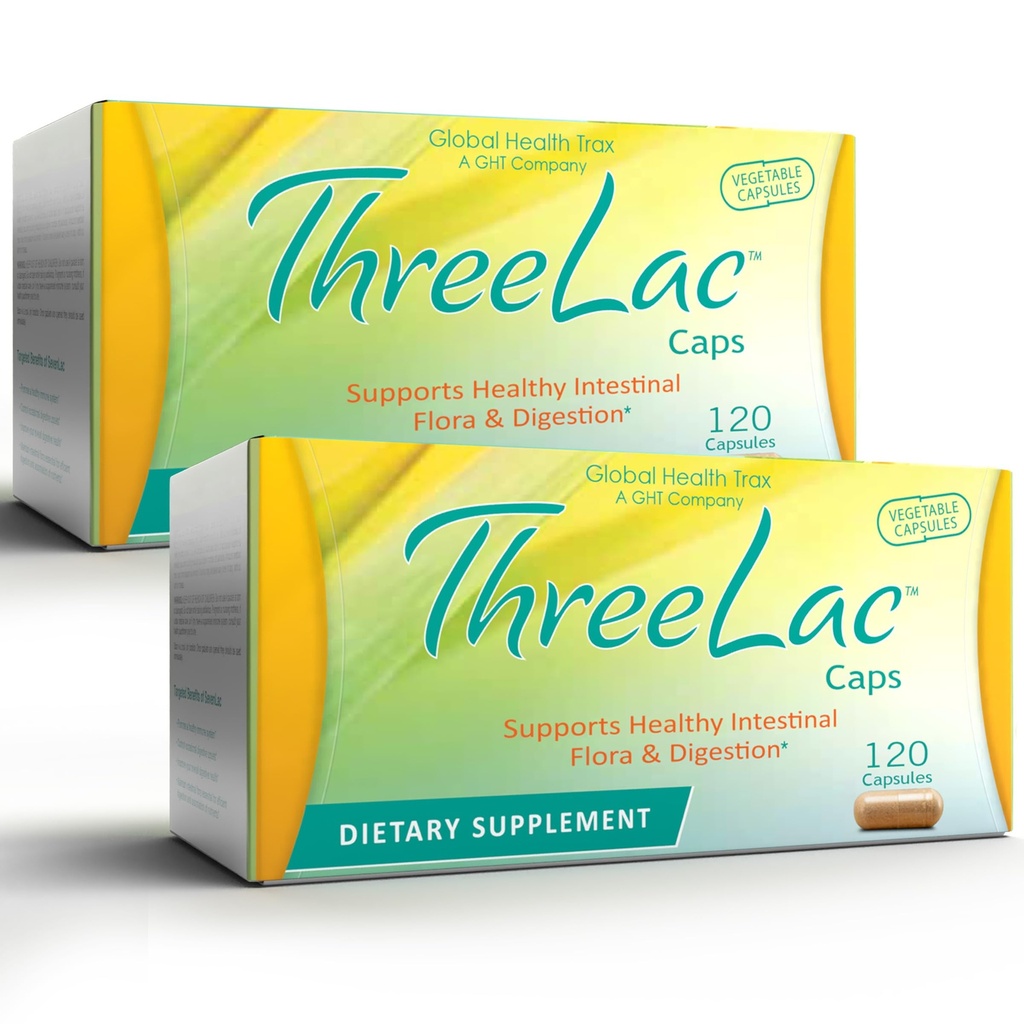 GHT - ThreeLac Probiotic Capsules, 240 Ct - Uitgebreide Digestieve Ondersteuning voor mannen, vrouwen en kinderen - Immune System and Gut Balance, Non-GMO