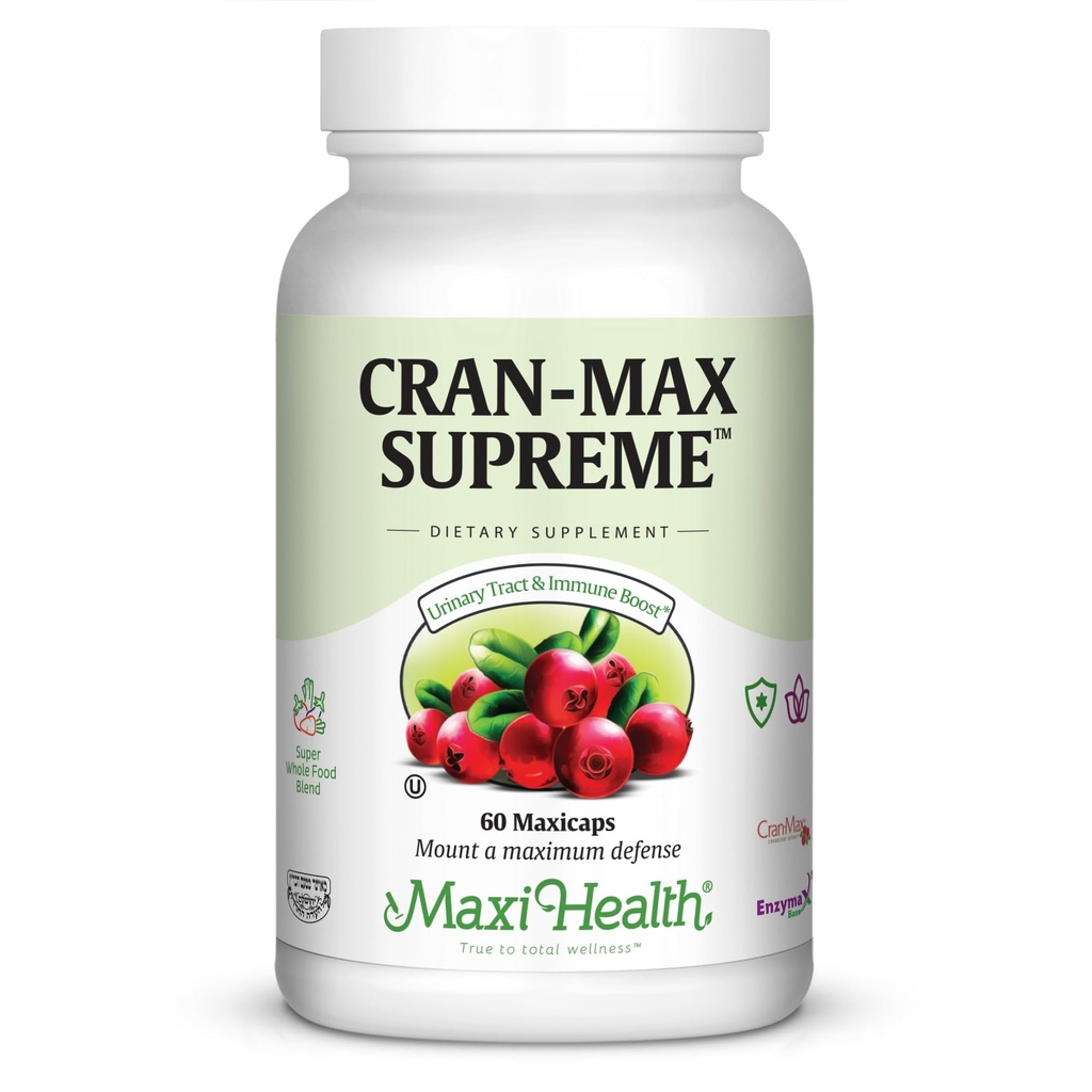 Maxi-Health CranMax Supreme Cranberry Supplement Capsules - Urinaire Tract en Immuun Ondersteuning - 60 Tellen - 1 Maand Levering