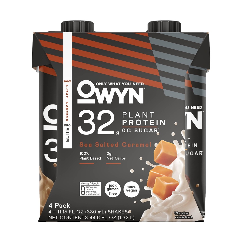 OWYN Sea Salt Caramel Elite Plant Protein Shake 4pk, 11,15 FZ