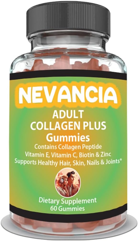 Collageen Gummies Bevat Collageen Peptide, Vitamine C, Biotin, Vitamine E, Zink, Glowing Skin, Fuller Hair, Sterkere Nails, Joint Health, 60 Smakelijke Gummies, 30-Day Supply
