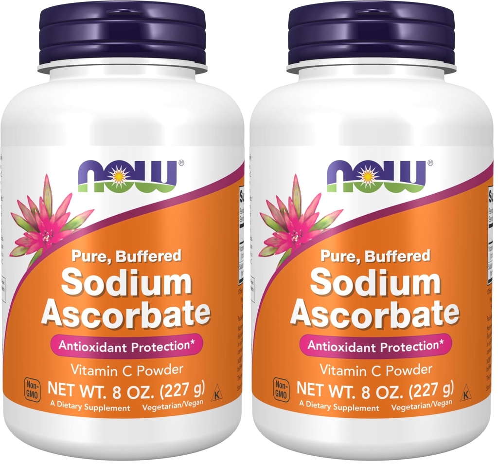 NOW Supplementen, natriumascorbaatpoeder, gebufferd, antioxidant bescherming*, 8-Ounce (verpakking van 2)