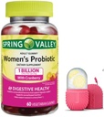 FitMania Spring Valley Vrouwen Cranberry Probiotic Supplement Spring Valley Vegetarische Gummies, Raspberry Lemon, 60 Tellen en een Gift Ice Roller voor gezicht