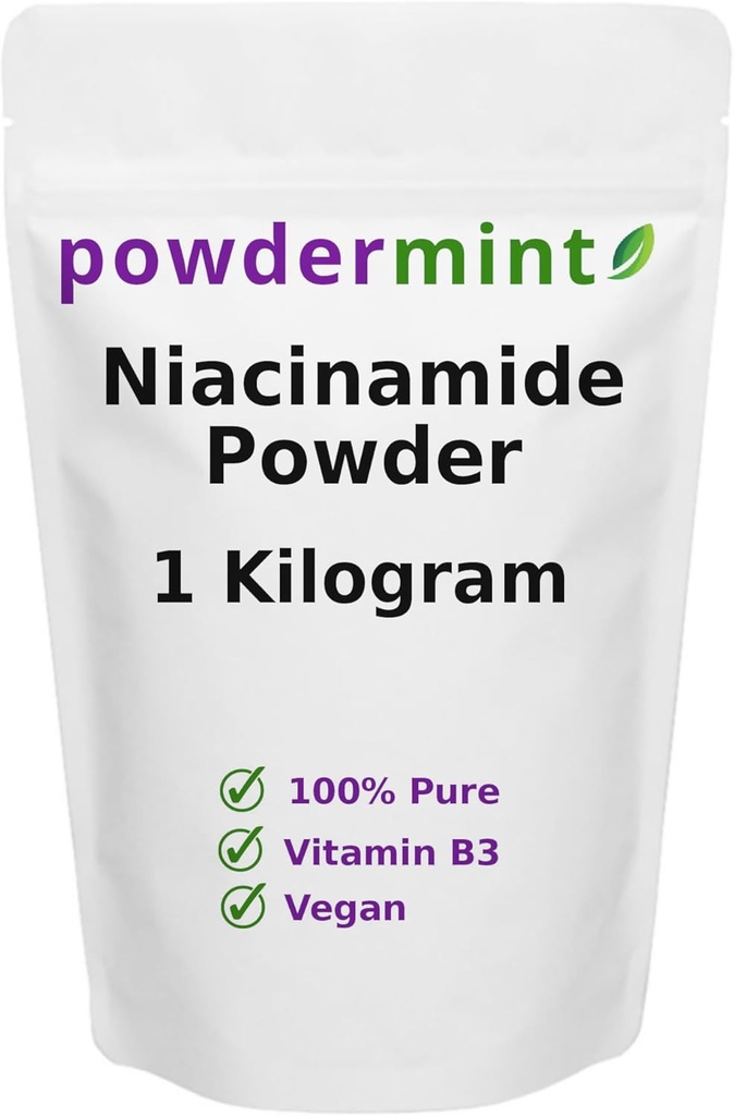 Niacinamidepoeder (Vitamine B3) 100% Pure Niacin Poeder 500 mg Flush-Free Supplement (1 Kilogram)