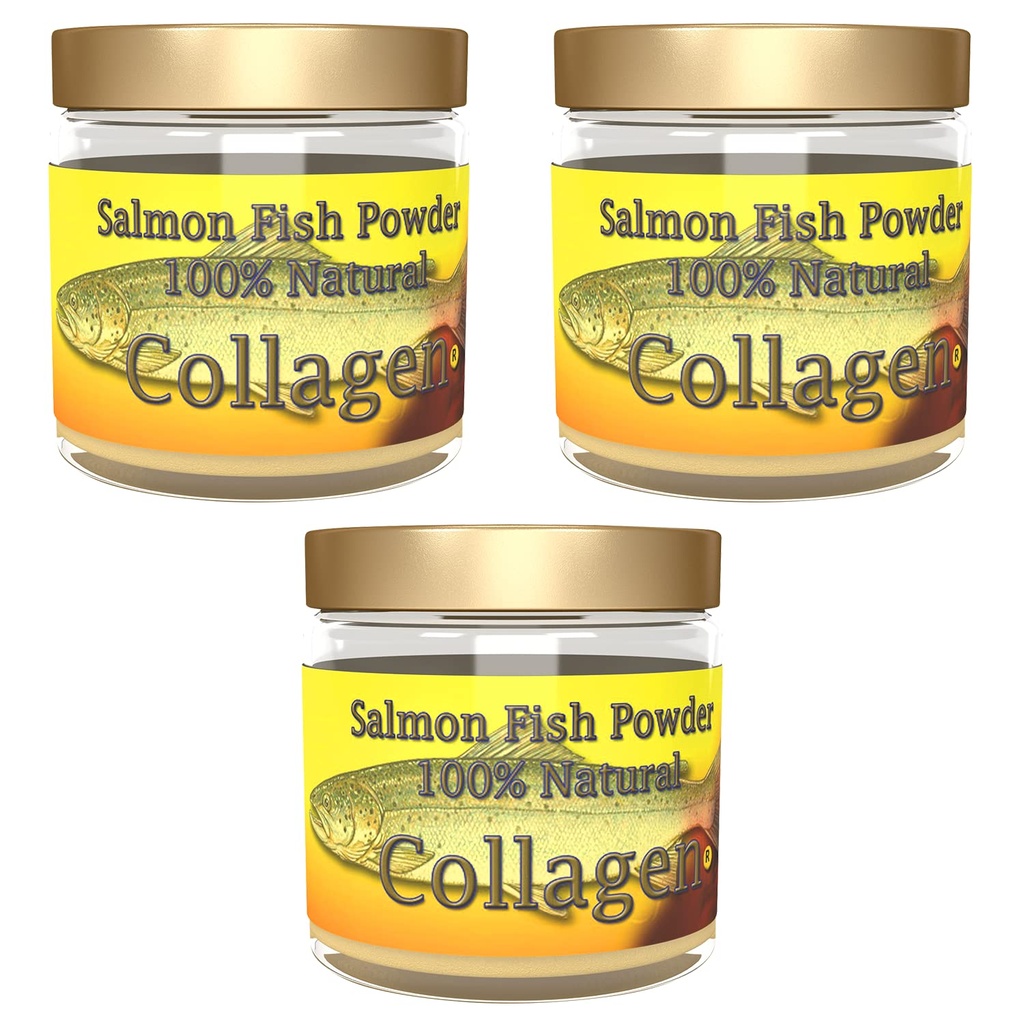 Salcoll Collagen - 100% Natural Bioactive Marine Collagen Powder - Unflavored, Kosher, can Help Bone, Joint, Skin, Hair Health, 3 Pack, Three Month Supply