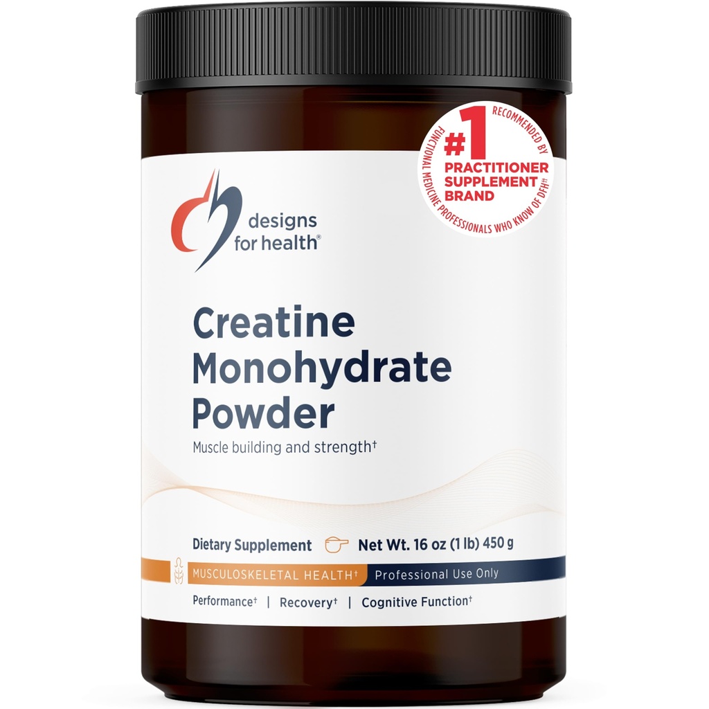 Designs for Health Creatine Monohydraat Powder - Unflavored Micronized Creatine Powder for Women & Men to Support Muscle Strength, Oefening + Brain Health, Pure Creatine Monohydrate 5g (90 Servers)