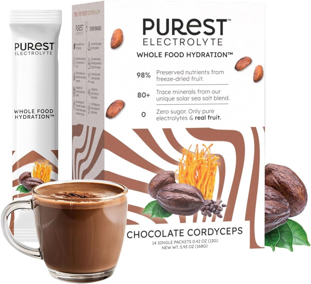 Ken Brainer zuiverste Electrolyte Chocolate Cordyceps Powder Packets 