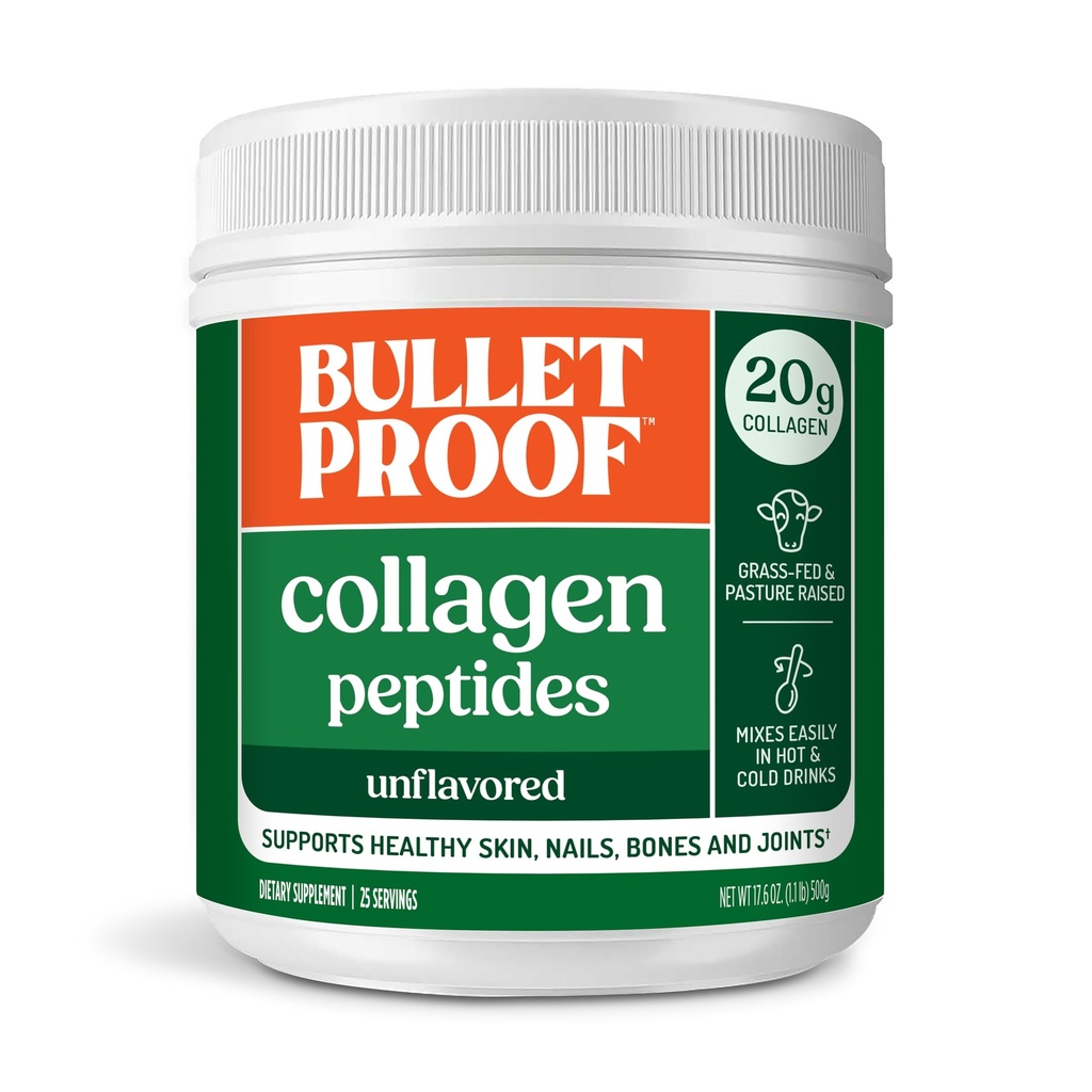 Kogelvrij Unflavored Collageen Peptides Powder, 17,6 Ounces, Grass-Fed Collageen Proteïne en Aminozuren voor huid, botten en gewrichten