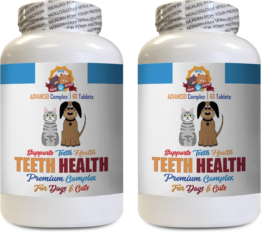 Slecht ademhalen Treats voor honden - Huisdieren Premium Tanden Gezondheid voor honden en katten - Orale Gum Tanden Complex Ondersteuning - Hondenmineraal supplement - 120 tabletten (2 flessen)