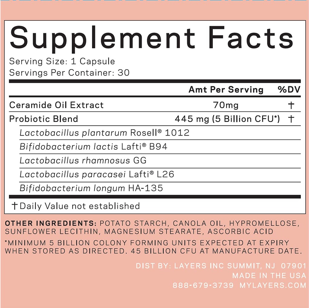 Lagen Dagelijkse Glow Probiotische Supplementen 