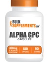 BulkSupplements.com Alpha GPC Capsules - Acetylcholine Supplementen, Alpha GPC 300mg - Choline Supplementen, Glutenvrij, 2 Capsules per portie, 180 Capsules (Pack of 1)