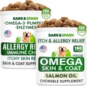 Allergie Relief + Omega 3 voor hondenbundel - Anti-Itch Skin & Coat + Skin Allergie - Omega 3 Visolie + EPA & DHA Vetzuur - Jeuk & Paw Licking + Joint Health - 360 Kauwen - Made in USA