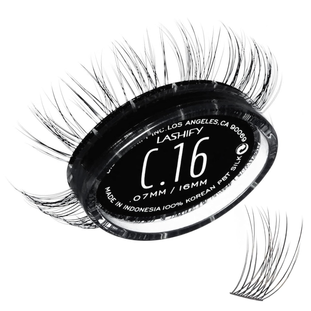 Lashify Curl 16mm Gossamer wimperextensions Refill, Black, DIY Valse wimpers voor een natuurlijke look