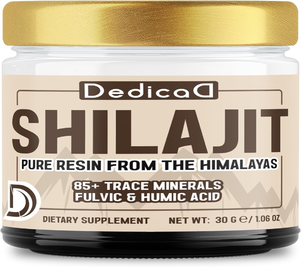 Shilajit Pure Himalaya Organic Resin 30gram - Shilajit Supplement Bevat Natural Fulvic, Humic Acid & 85 Andere - 60 Serves for Body Balance, Heart, Immune Health