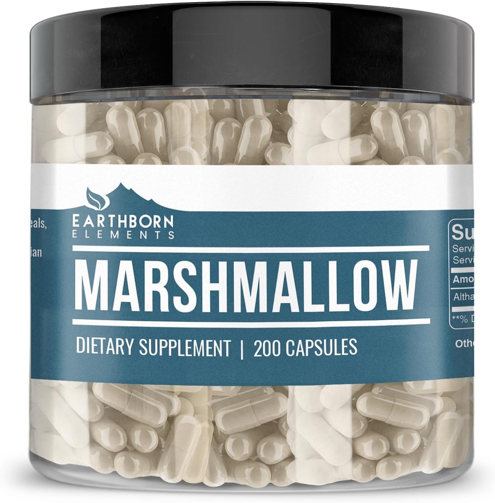 Earthborn Elements Marshmallow Root 200 Capsules, Pure & Onverdund, Geen Additieven