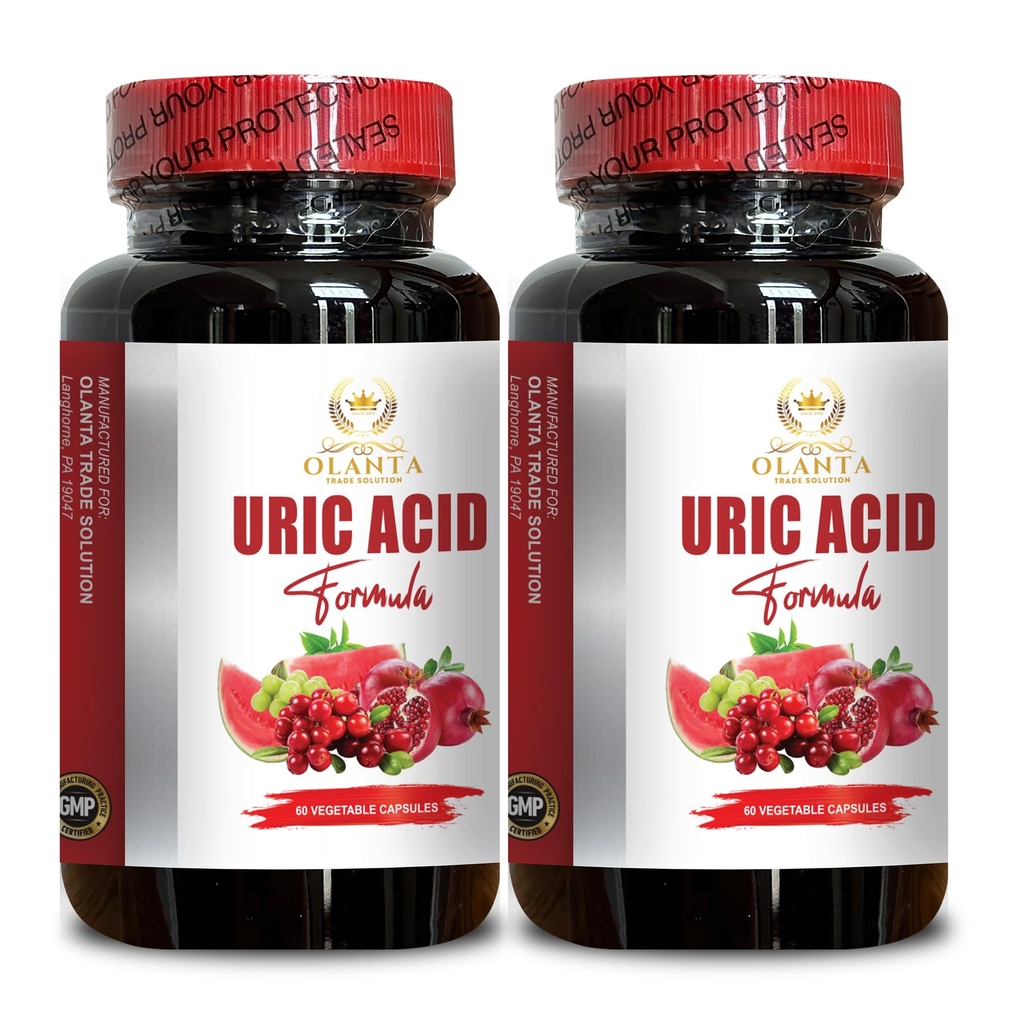 URIC Acid - Premium uric Acid Support with Celery Seed and Turmeric Extract, Joint Comfort and Mobility Support Capsules Men & Women - 2 Bottles 120 Capsules