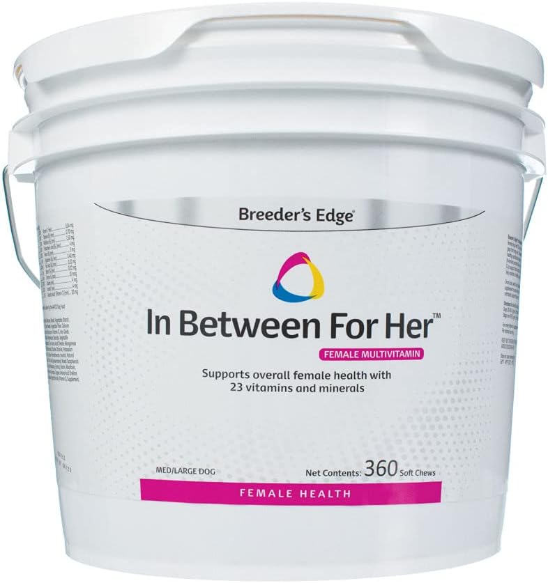 Breeder's Edge in between for Her, Daily Multivitamine for Breeding Dogs and Cats, Fills Nutritional Gaps, and Supports Mams in between Breeding, 360 ct Medium & Large Dog