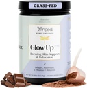 Winged Wellness Glow Up PM Collagen Peptide Powder  Gras Fed Collageen w/Magnesium, L-Theanine en Melatonine I Chocolate, 21 porties