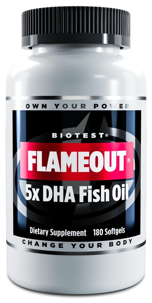 Biotest Flameout 5X DHA Visolie, 60 porties - 4200mg Omega-3-180 Softgels