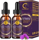 (2 Pack) Milk distel Liquid Drops for Liver Cleanse Detox & Repair, Milk distel Supplement met Dandelion Root, Artichoke & Turmeric for Liver Support and Immune Health, Vegan, Non-GMO, 4 FL OZ