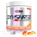 EHP Labs OxyShred Pre Workout Powder - Preworkout Powder with L Glutamine & Acetyl L Carnitine, Energy Boost Drink - Peach Candy Rings, 60 Servers