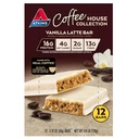 Atkins Coffee House Collection Vanilla Latte Bar, 16g Protein, 2g Sugar, 4g Net Carbs, 13g Fiber, 12 Count